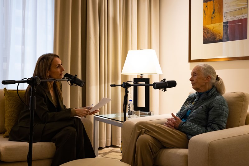 Maysa Jalbout interviewing Dr Jane Goodall in Dubai